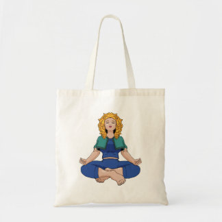 Bolso De Tela Beautiful Blonde Girl Yoga Pose Lotus Cute