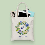 Bolso De Tela Beautiful Blue Floral Wedding Tote Bag<br><div class="desc">Girly-Girl-Graphics at Zazzle: Beautiful Blue Floral Wedding Tote Bag - Best Perfectly Elegant Stylish Trendy Rustic Customizable Delicate Pastel and Colorful Aqua and Navy Blue, Pretty Purple, Garden Greenery, Yellow Gold, and Cool White Nature's Whimsical Botanical Watercolor Flowers Pattern Modern Fashionable Script and Printed Typography Lettering Card to Personalize makes...</div>