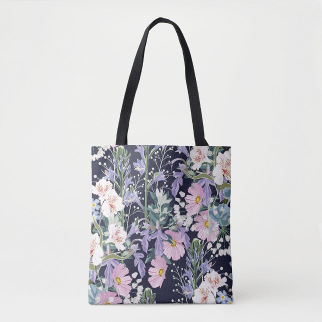 Bolso De Tela Beautiful seamless spring pattern with wild flower (Anverso)