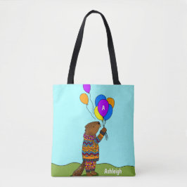 Bolso De Tela Beaver w globos, niños curados personalizados