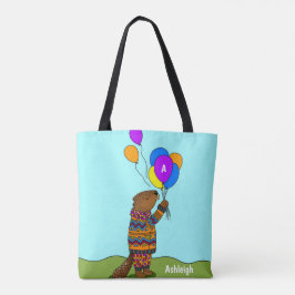 Bolso De Tela Beaver w globos, niños curados personalizados