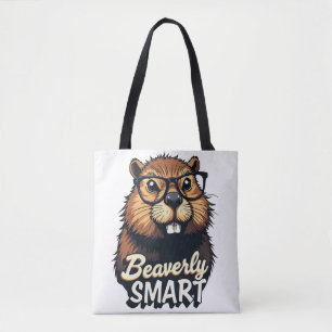 Bolso De Tela Beaverly Smart - Gráfica divertida de castores con
