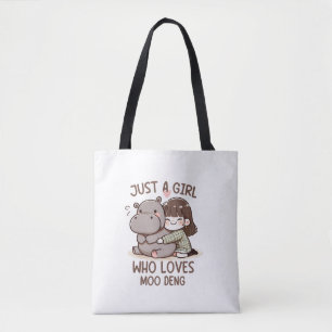 Bolso De Tela Bebé Adorable Hippo, Jus Un Chica Que Ama Moo Deng