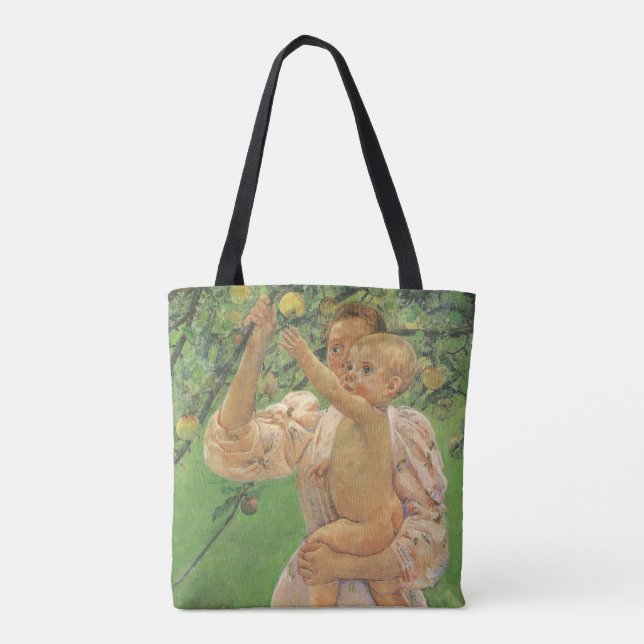 Bolso De Tela Bebé alcanzando una manzana de Mary Cassatt (Reverso)