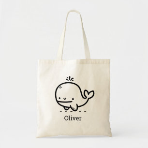 Bolso De Tela Bebé Ballena Adorable - Arte de Línea de Criatura