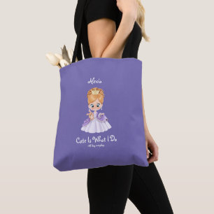 Bolso De Tela Bebé blanco y morado