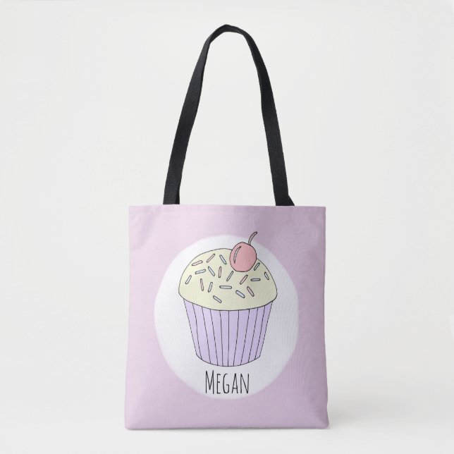 Bolso De Tela Bebé cutto pastelería Muffin con nombre Diaper (Anverso)