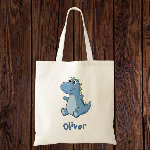 Bolso De Tela Bebé dinosaurio de dibujos animados azul adorable 