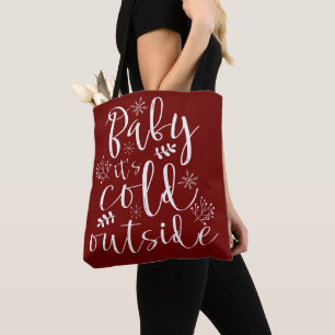 Bolso De Tela Bebé, frío fuera de Bonito, Navidades rojos y blan
