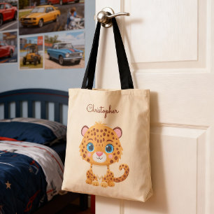 Bolso De Tela Bebé Leopardo Safari Animal Adorable Niños