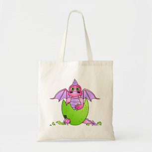Bolso De Tela Bebé lindo del dragón en el huevo agrietado -