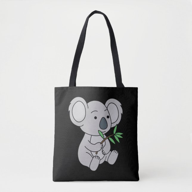 Bolso De Tela Bebé lindo Koala con hojas de eucalipto (Anverso)