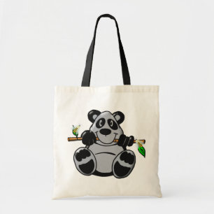Bolso De Tela Bebé lindo Panda comiendo bambú