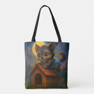 Bolso De Tela Bebé lindo Werewolf en arte de fantasía en casa de