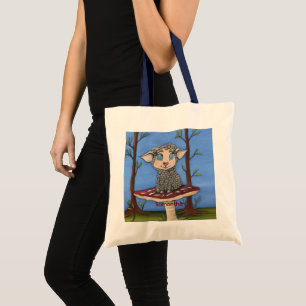 Bolso De Tela Bebé ovino en taburete