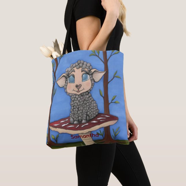 Bolso De Tela Bebé ovino en taburete (Detalle)