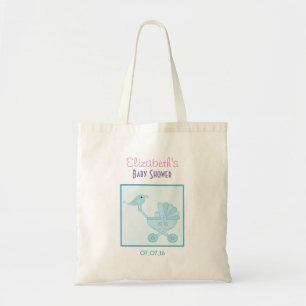 Bolso De Tela Bebé y mami Bluebirds Baby Shower Favor