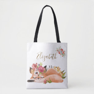 Bolso De Tela Bebé zorro en acuarela adorable