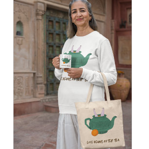 Bolso De Tela Bebedor de té taza de té amigo hermano hermano