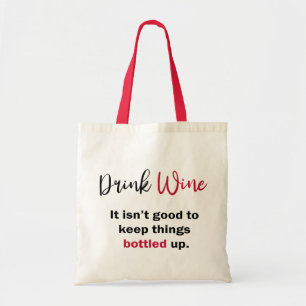 Bolso De Tela Beber vino divertido diciendo lo personalizado