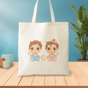 Bolso De Tela Bebés gemelos niño y Chica