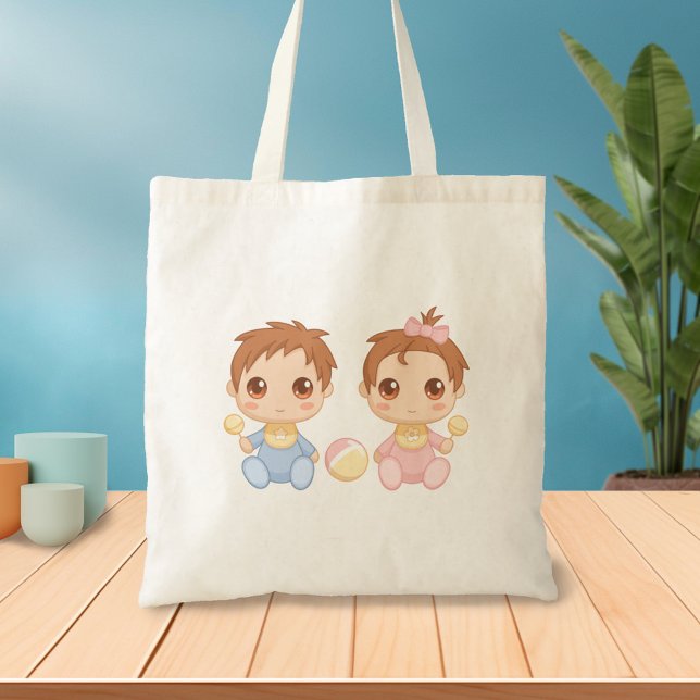 Bolso De Tela Bebés gemelos niño y Chica (Subido por el creador)