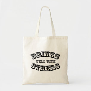 Bolso De Tela Bebidas bien con otras estilo del vintage