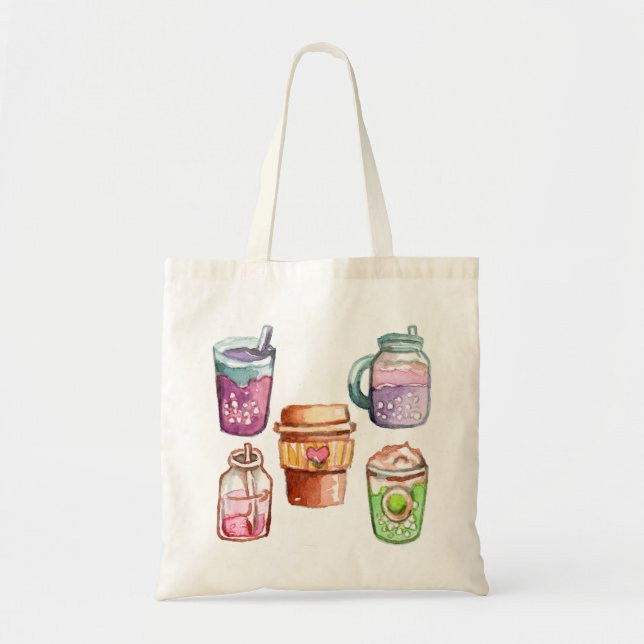 Bolso De Tela Bebidas coloridas (Frente)