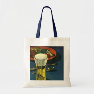 Bolso De Tela Bebidas de comida antiguas, vaso de cerveza, cena