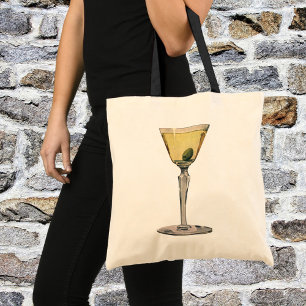 Bolso De Tela Bebidas de época, cóctel de oliva Martini