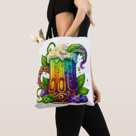 BOLSO DE TELA BEBIDAS DE MARDI GRAS DE COLORES VIVOS