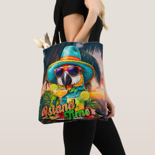 Bolso De Tela Bebidas del loro Island Time Sunset Beach