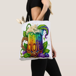 BOLSO DE TELA BEBIDAS MARDI GRAS DE COLOR BRILLANTE