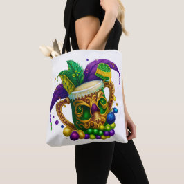 BOLSO DE TELA BEBIDAS MARDI GRAS DE COLOR BRILLANTE