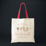 Bolso De Tela Bebidas modernas y rosadas fin de semana de solter<br><div class="desc">Bebidas modernas y rosadas bachelorette fin de semana guión fiesta decoración a juego.</div>