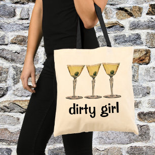 Bolso De Tela Bebidas Vintage Drinks, Cóctel de Aceituna Martini