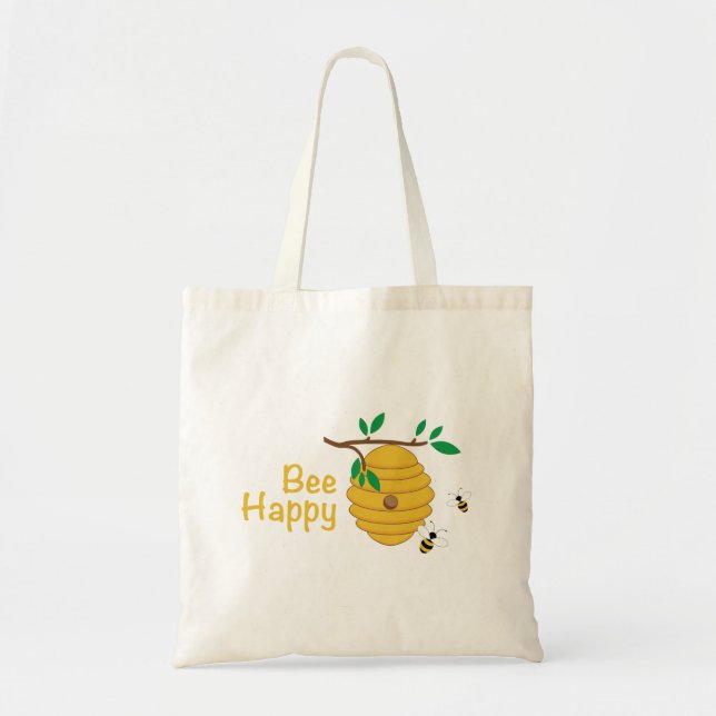 Bolso De Tela Bee Happy (Frente)
