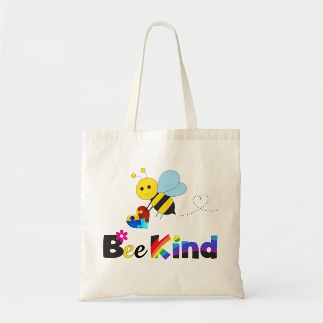 Bolso De Tela Bee Kind (Frente)