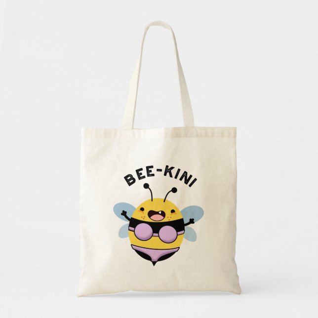 Bolso De Tela Bee-kini Funny Bee Puns (Frente)