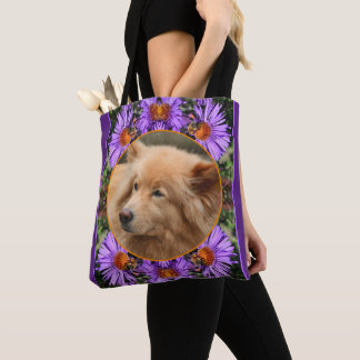 Bolso De Tela Bee On Aster Flower Frame Crea Tu Propia Foto