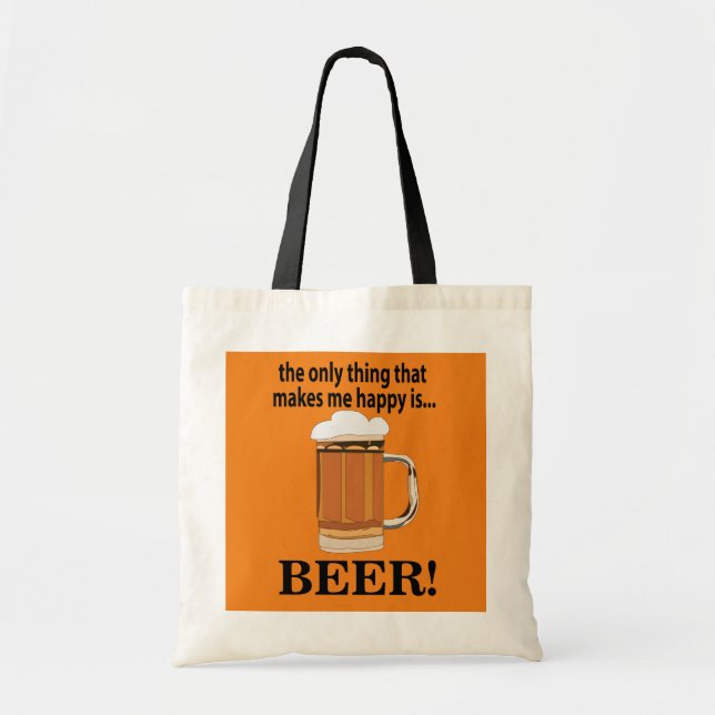 Bolso De Tela Beer Fiesta Beber Gracioso (Frente)