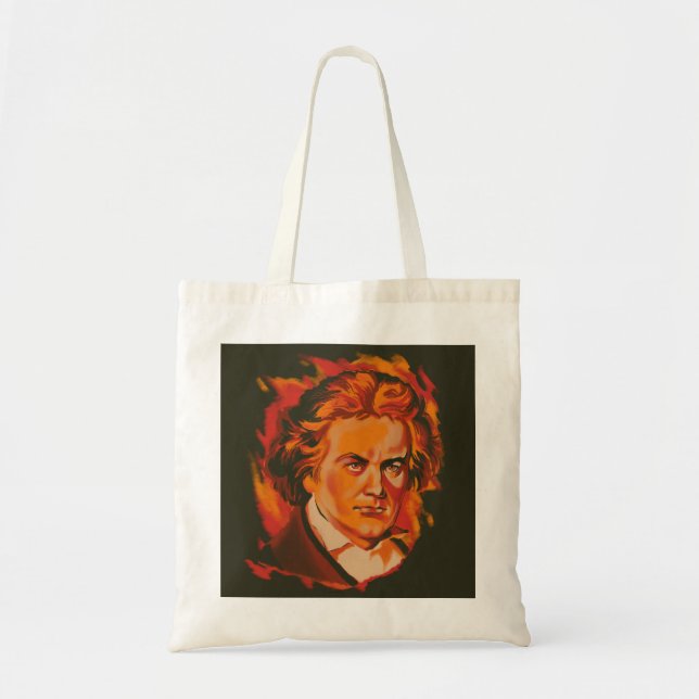 Bolso De Tela Beethoven Fire Palette Portrait Quote Tote Bag (Frente)