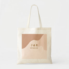 Bolso De Tela Beige boho curvy orange wedding name date