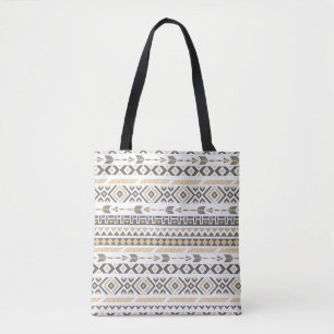 Bolso De Tela Beige étnico sin soldadura: patrón de cosecha