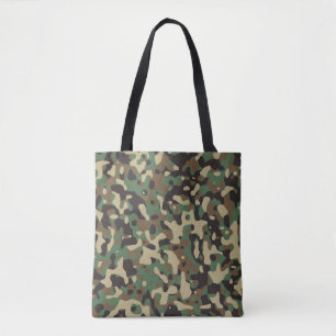Bolso De Tela Beige, Tan Brown, Verde, Camuflaje gris oscuro