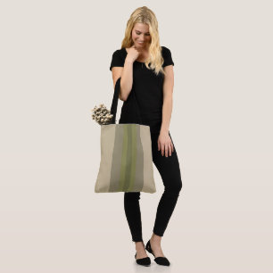 Bolso De Tela Beige verde moderno de mezs a rayas
