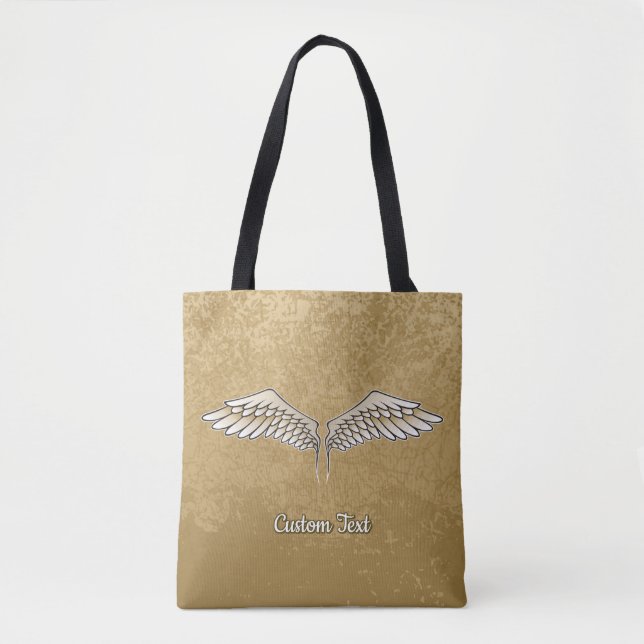 Bolso De Tela Beige Wings Tote Bag (Anverso)