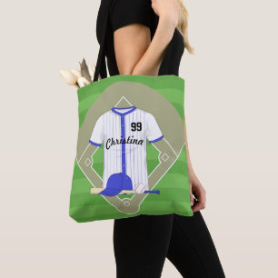 Bolso De Tela Béisbol azul personalizado