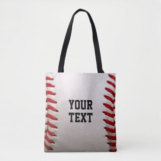 Bolso De Tela Béisbol con texto de Personalizable (Anverso)