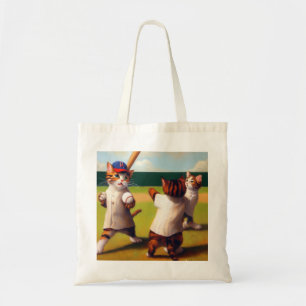 Bolso De Tela Béisbol de gatos